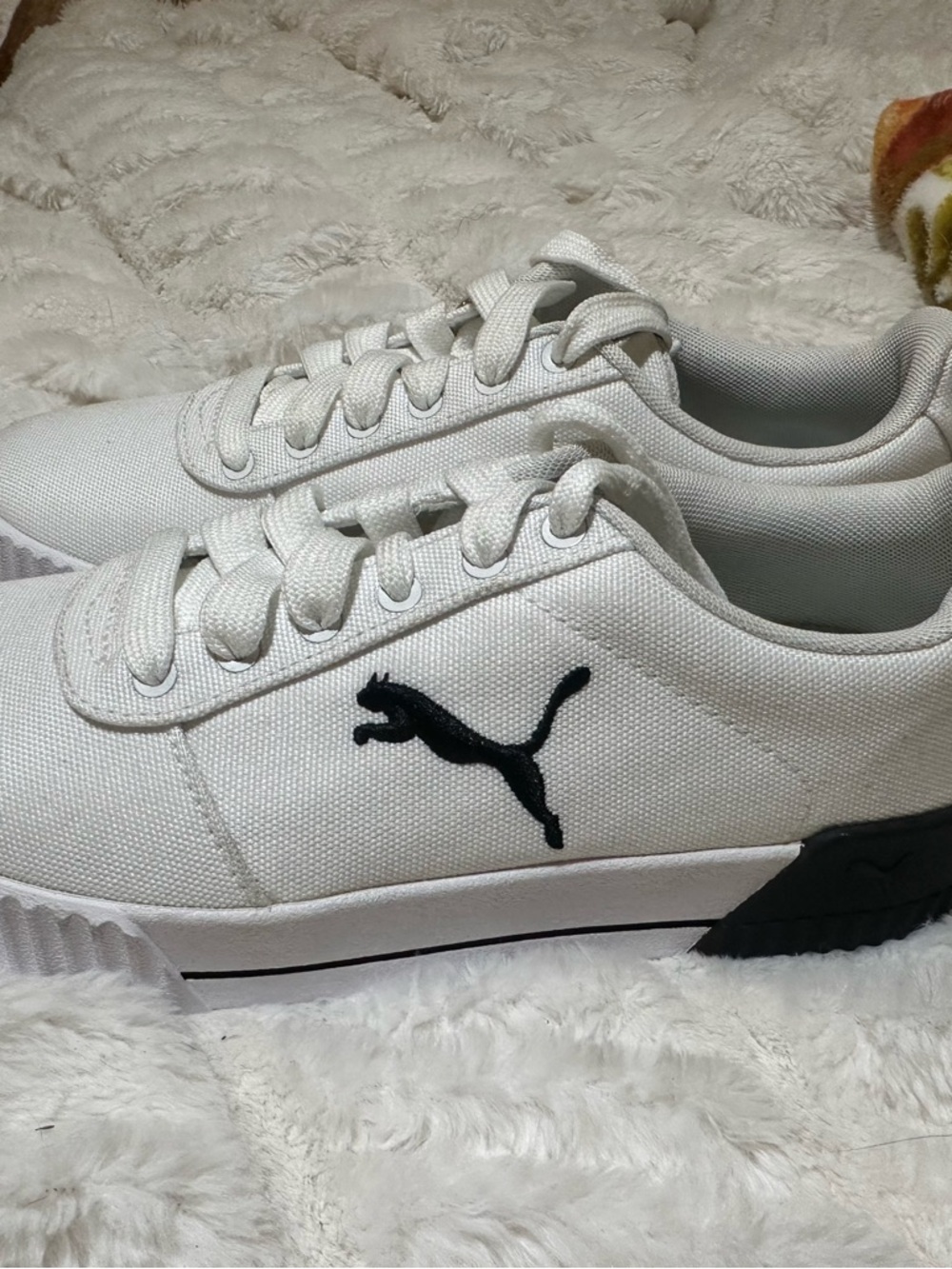 Puma White Low-Top Sneakers with Black Puma Logo